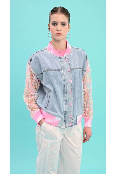 İLKCET MODA Organized Sleeve Jacket with Batik Detail
