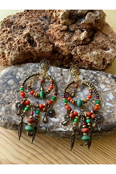 azra takı tasarım Colorful Bohemian Earrings - Long, Dangle, and Women's Dress