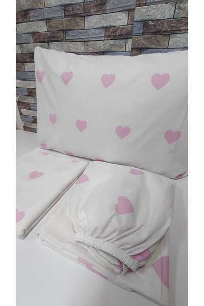 Gasel Home طقم غطاء لحاف شتوي مزدوج من القطن بنمط قلب - مرن