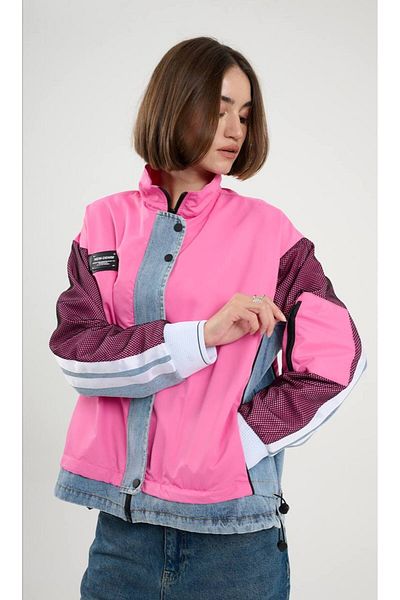 İLKCET MODA Γυναικείο Μπουφάν - Διχτυωτό Λεπτομερής Ρίγα