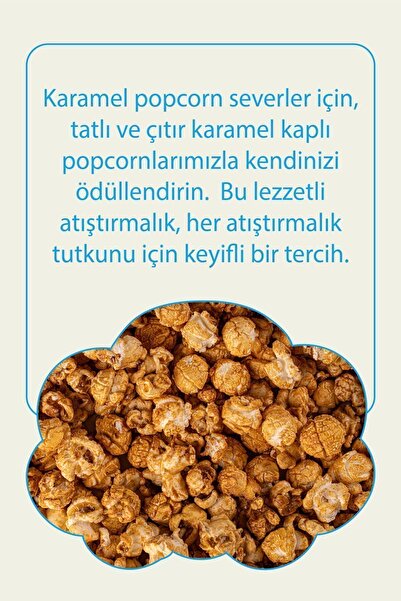 Cloudy Popcorn Popcorn Karamelli Patlamış Mısır 80 gr X6 Adet