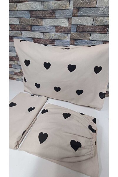 Gasel Home طقم غطاء لحاف شتوي مزدوج من القطن بنمط قلب - مرن