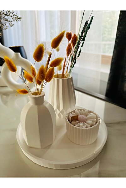 Home Ev dekorasyon şık tasarım beyaz biblo vazo set