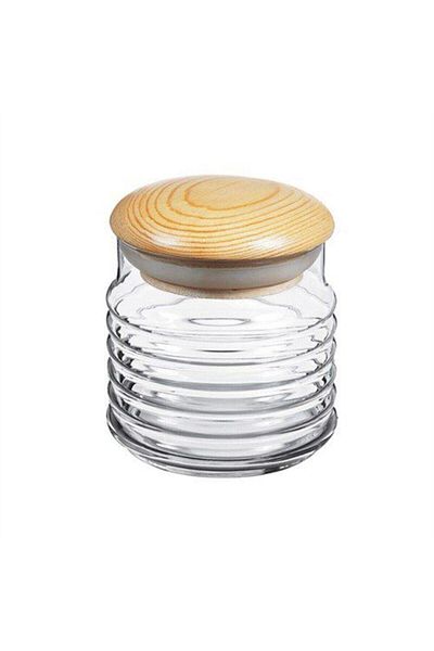 Paşabahçe Babylon Glass Jar with Wooden Lid 665 Cc