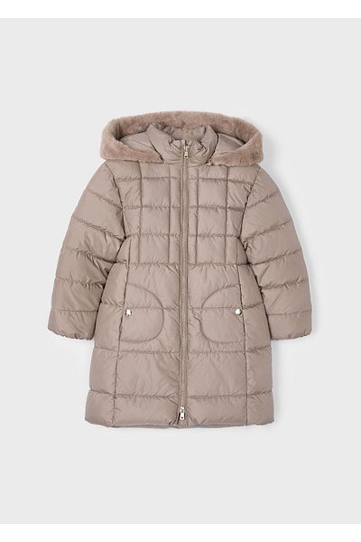 MAYORAL Girl's Cream Colored Long Puffer Jacket