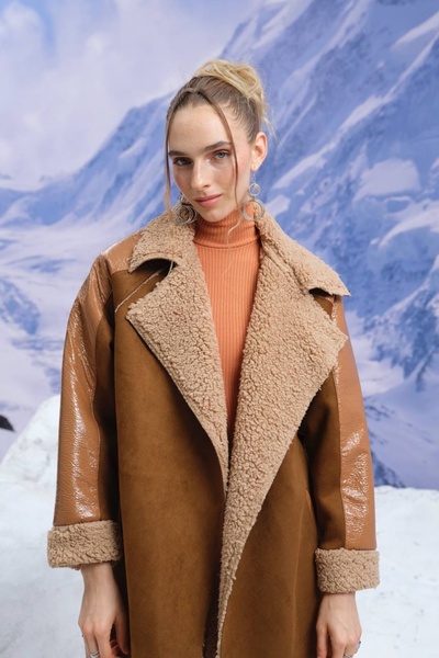 İLKCET MODA Padded Suede and Laminated Women's Coat Jacket