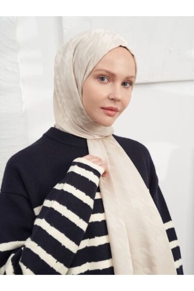 ARMANDA شال جاكار إيطالي بنمط هاوندزتوث - بيج فاتح