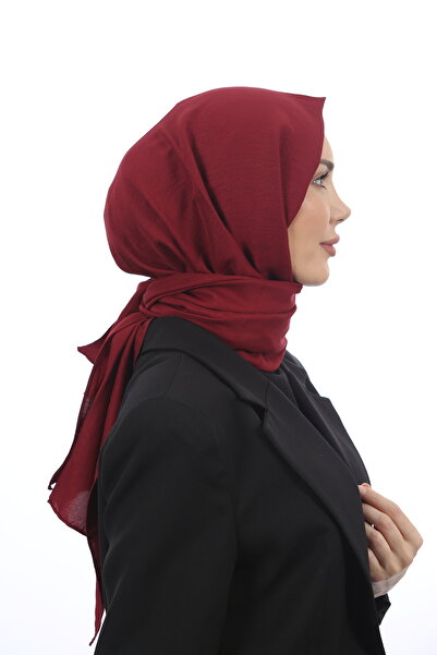 HAR-UM Ticaret Hijab Women's Cotton Jazz Shawl Claret Red