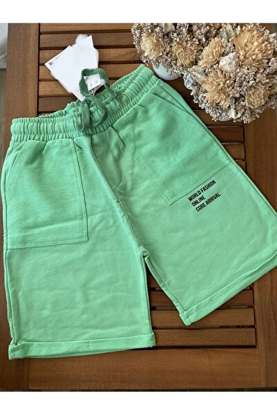 Baby Aden zelene šortseve za dečake - dupli Sa džepovima i sa pojasom oko struka