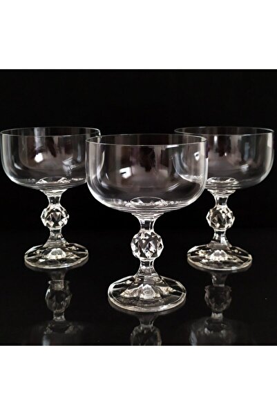 BOHEMİA CRYSTAL Bohemia Crystal Glass Ice Cream Bowl Simple 6 Pieces 200cc