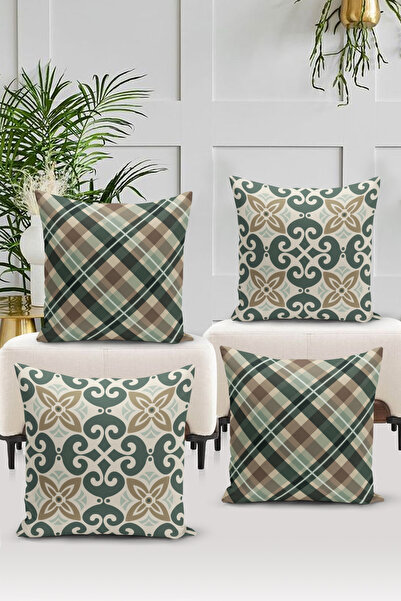 Bertille Home Набір чохлів для подушок з 4 штук - цифровий друк, двосторонній, класична серія