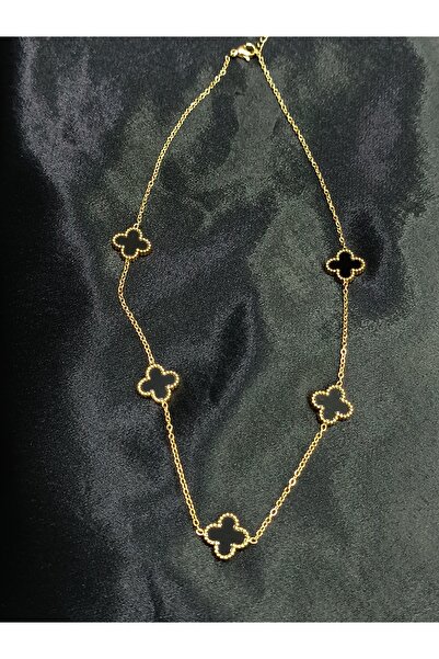 DNA Takı 316L Çelik Gold Renk Yonca Model Kadın Kolye