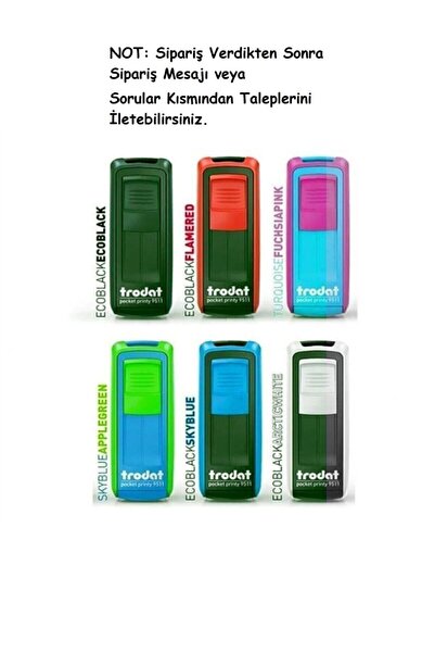 Trodat 9511 Cep Kaşesi - Kırmızı, Mavi, Siyah, Beyaz, Pembe, Gri Renk (ÜRÜN MAVİ MÜREKKEPLİDİR.)
