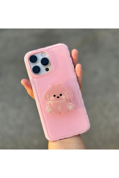 FİŞNEİLETİŞİM İPHONE 14 PROMAX UYUMLU POP SOCKETLI PEMBE KILIF 2