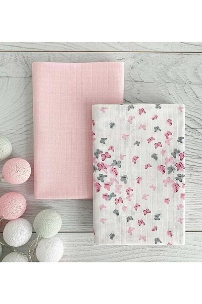Alpıno Newborn Muslin Blanket and Blanket - 100% Cotton Baby Blanket 2 Pieces