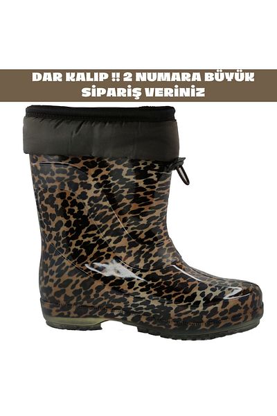 fafatara Γυναικείες μάλλινες καρό αδιάβροχες μπότες χιονιού με λεοπάρ σχέδιο