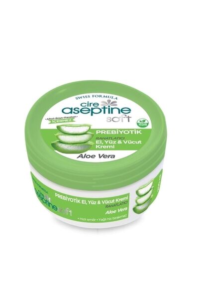 CIRE ASEPTINE Cire Aceptine Soft prebiyotik Aloe Vera el, Yüz Ve Vücut Kremi 200 ml