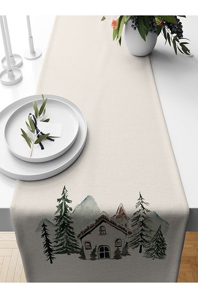 Bertille Home New Year's Series - 140X40 cm Digital Printed Christmas Runner