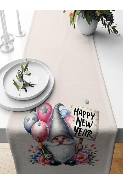Bertille Home New Year's Series - 140X40 cm Digital Printed Christmas Runner