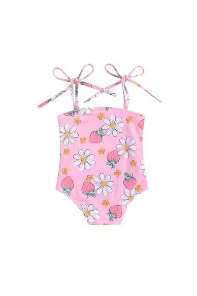 SMP Floral Patterned Pink Baby Swimsuit