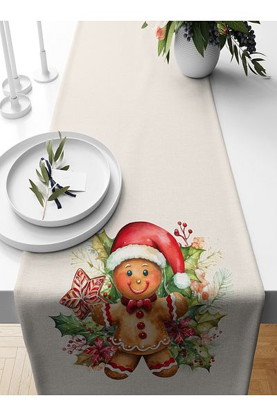 Bertille Home New Year's Series - 140X40 cm Digital Printed Christmas Runner