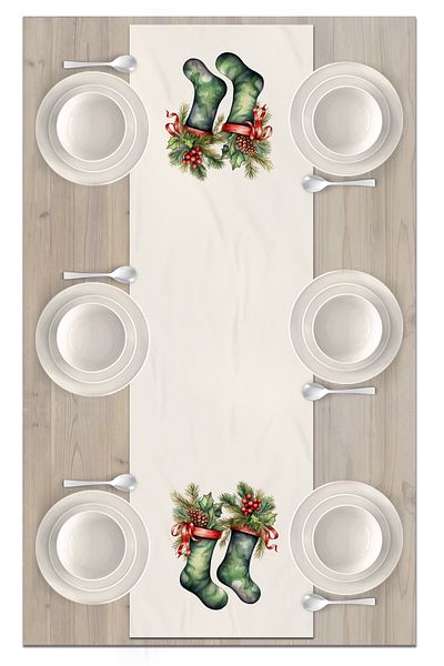 Bertille Home New Year's Series - 140X40 cm Digital Printed Christmas Runner