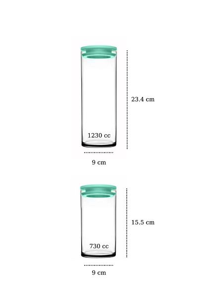 Paşabahçe Breakfast Clup 12-Piece Vacuum Jar with Turquoise Lid