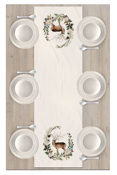 Bertille Home New Year's Series - 140X40 cm Digital Printed Christmas Runner