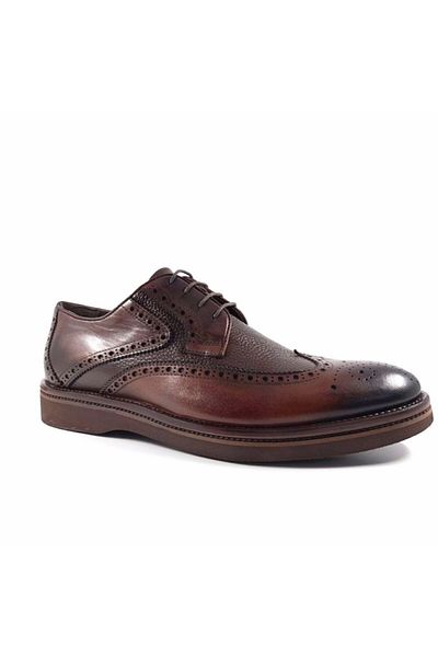 ROSSI Ανδρικά παπούτσια casual από γνήσιο δέρμα Alberto 1615 καφέ