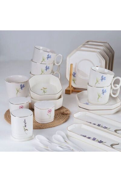 AROW CASA 35 PARÇA PORSELEN 6 KİŞİLİK KAHVALTI TAKIMI