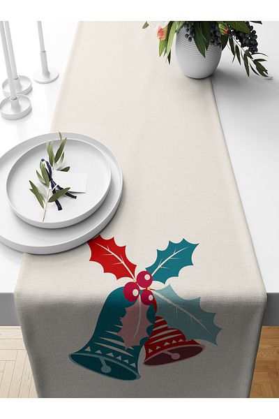 Bertille Home New Year Series - 140X40 cm Digital Printed Runner (Christmas)