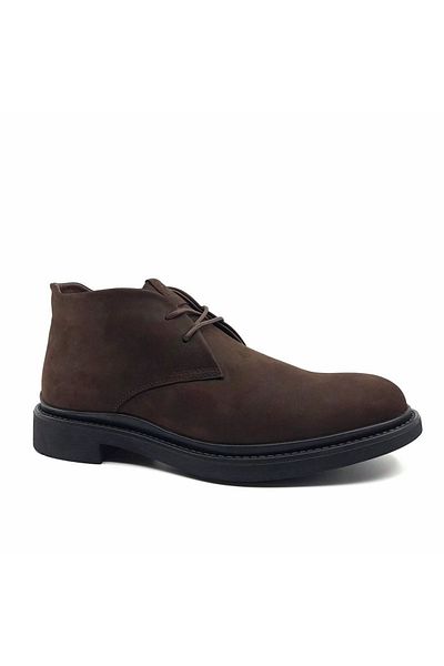 Libero 3453 Ανδρικές μπότες από γνήσιο δέρμα Nubuck σε χρώμα καφέ
