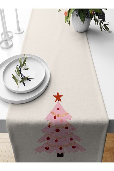 Bertille Home New Year's Series - 140X40 cm Digital Printed Christmas Runner