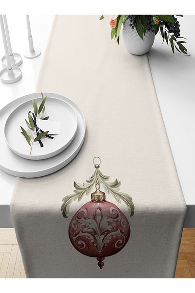 Bertille Home New Year's Series - 140X40 cm Digital Printed Christmas Runner