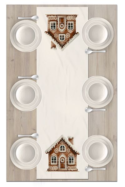 Bertille Home Πρωτοχρονιάτικη Σειρά - Χριστουγεννιάτικος δρομέας 140x40 cm με ψηφιακή εκτύπωση