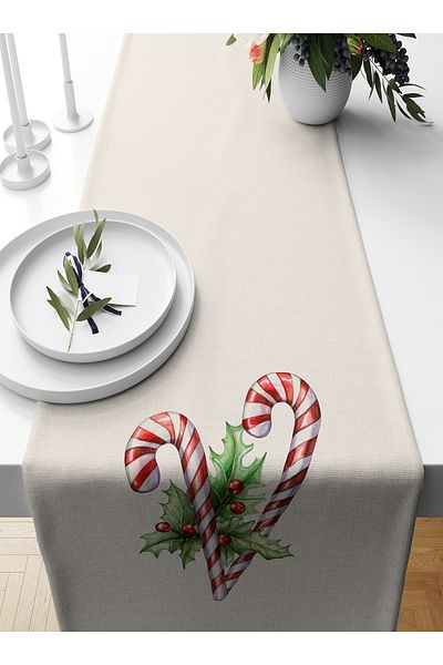Bertille Home New Year's Series - 140X40 cm Digital Printed Christmas Runner