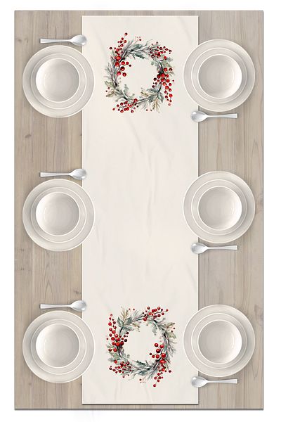 Bertille Home New Year's Series - 140X40 cm Digital Printed Christmas Runner