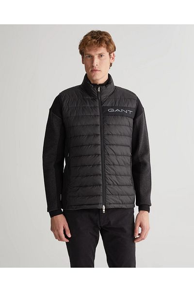 Gant Men's Zippered Logo Vest-Black