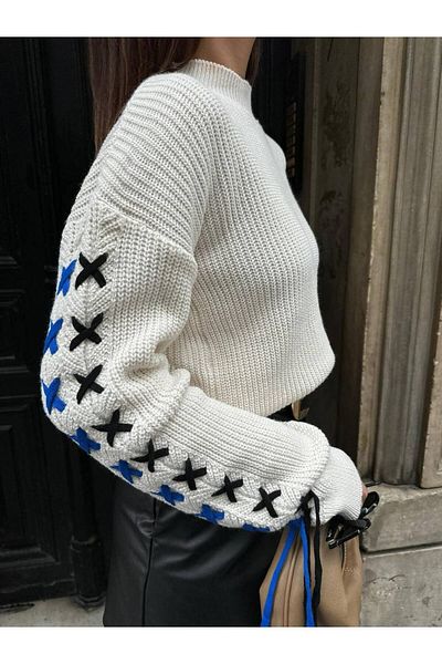 İLKCET MODA Standard Women's Sweater - Tassel Detailed