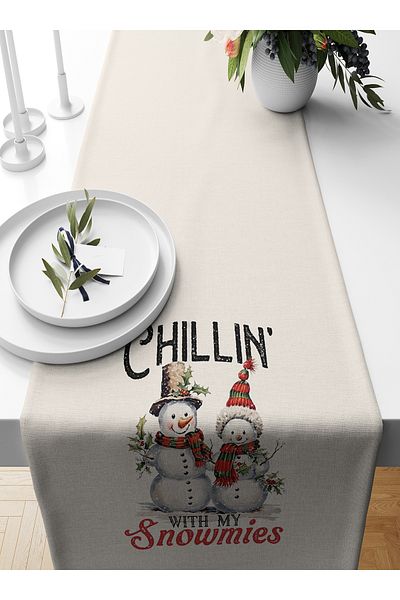 Bertille Home New Year's Series - 140X40 cm Digital Printed Christmas Runner