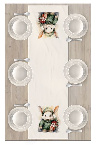 Bertille Home Πρωτοχρονιάτικη Σειρά - 140x40 cm Digital Printed Runner (Χριστουγεννιάτικα Χριστούγεννα)
