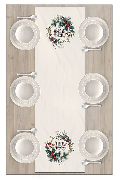 Bertille Home New Year's Series - 140X40 cm Digital Printed Christmas Runner