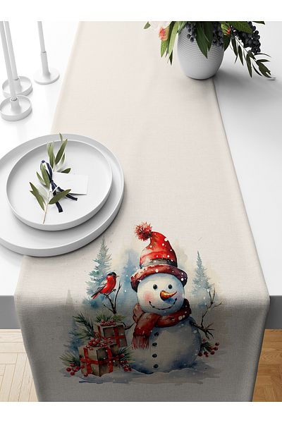 Bertille Home New Year's Series - 140X40 cm Digital Printed Christmas Runner