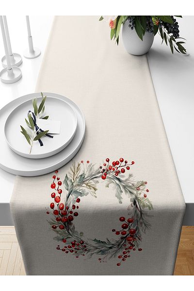 Bertille Home New Year's Series - 140X40 cm Digital Printed Christmas Runner