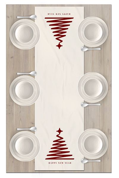 Bertille Home New Year's Series - 140X40 cm Digital Printed Christmas Runner