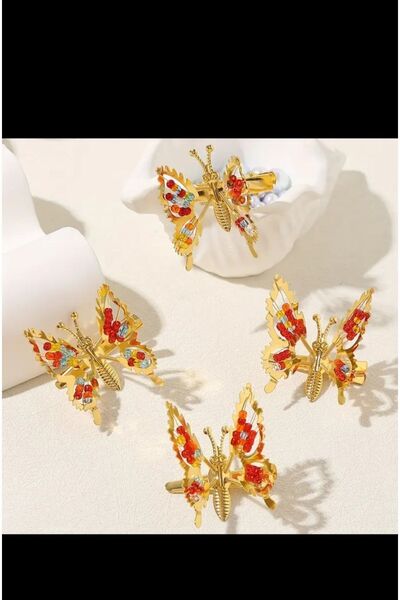 EMKSHOP 2 Τεμάχια Φτερά Πεταλούδα Κινητή Πεταλούδα Παιδική Πόρπη με Φιόγκο