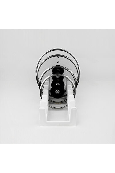 devigo Tencere Kapağı Organizeri - 6 Bölmeli Tencere Kapak Rafı Tabak Düzenleyici