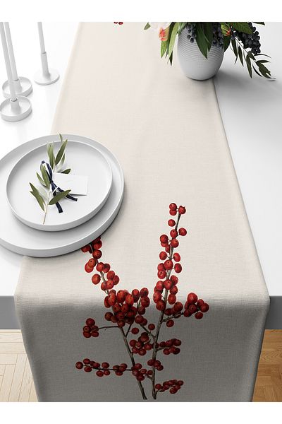 Bertille Home New Year's Series - 140X40 cm Digital Printed Christmas Runner