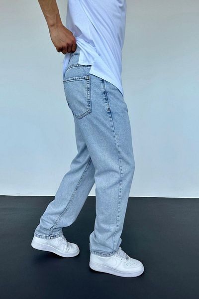 BDRMAN Baggy Acid Washed Light Blue Color Jeans