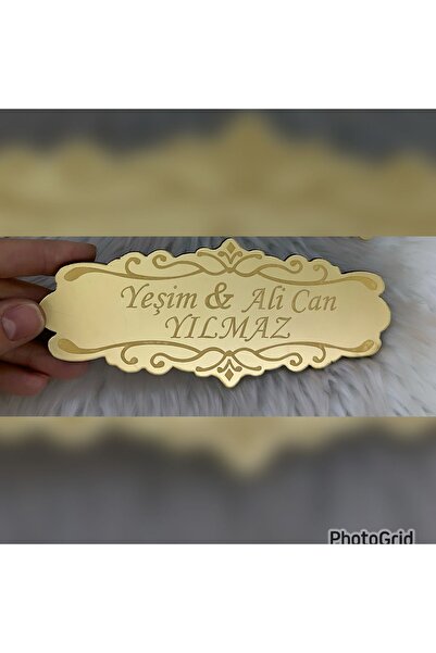 Mgs kapı isimliği pleksi gold renk